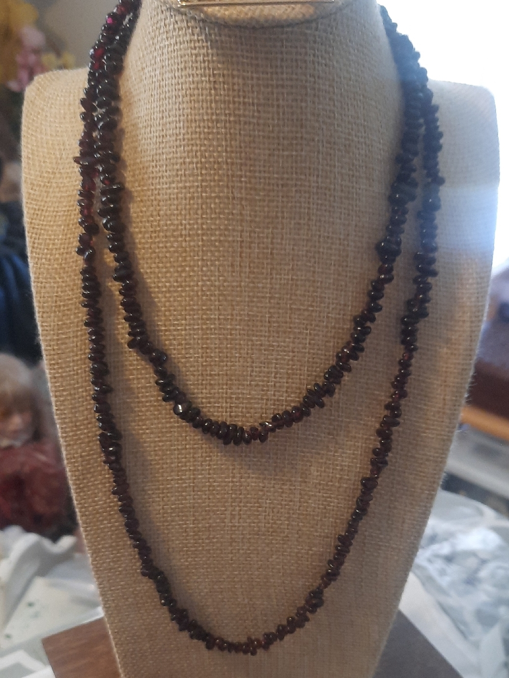 Classic Garnet Beaded 40 Inch Strand